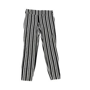 Chic Black and White Striped Pants size M